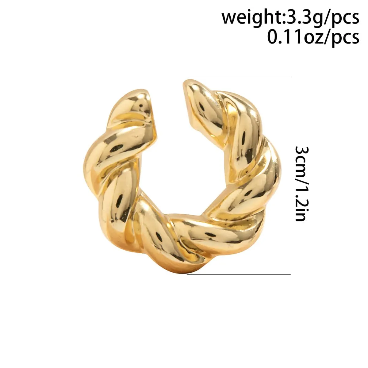 Chic Gold Silver Plated Twisted Ear Cuff Earrings