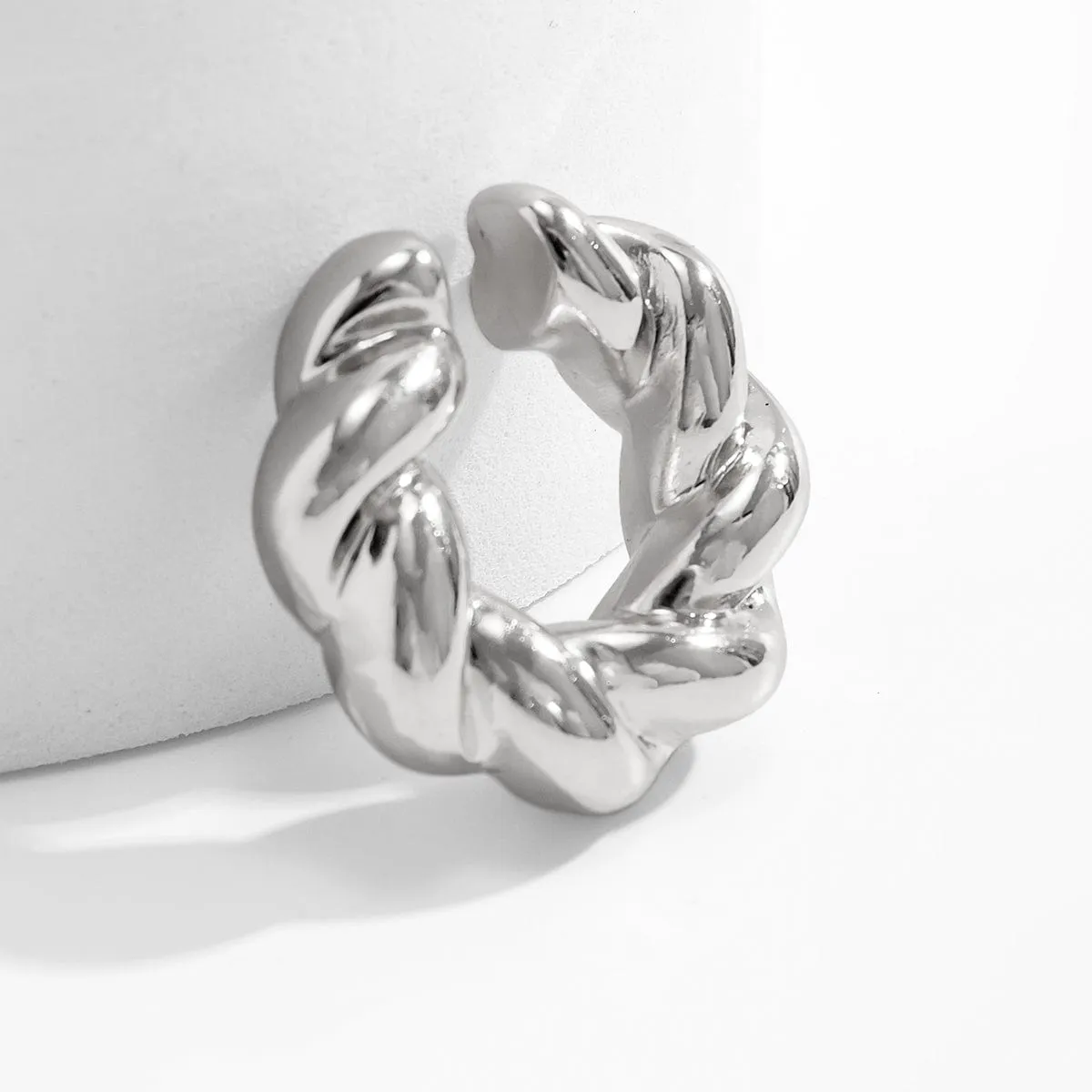 Chic Gold Silver Plated Twisted Ear Cuff Earrings