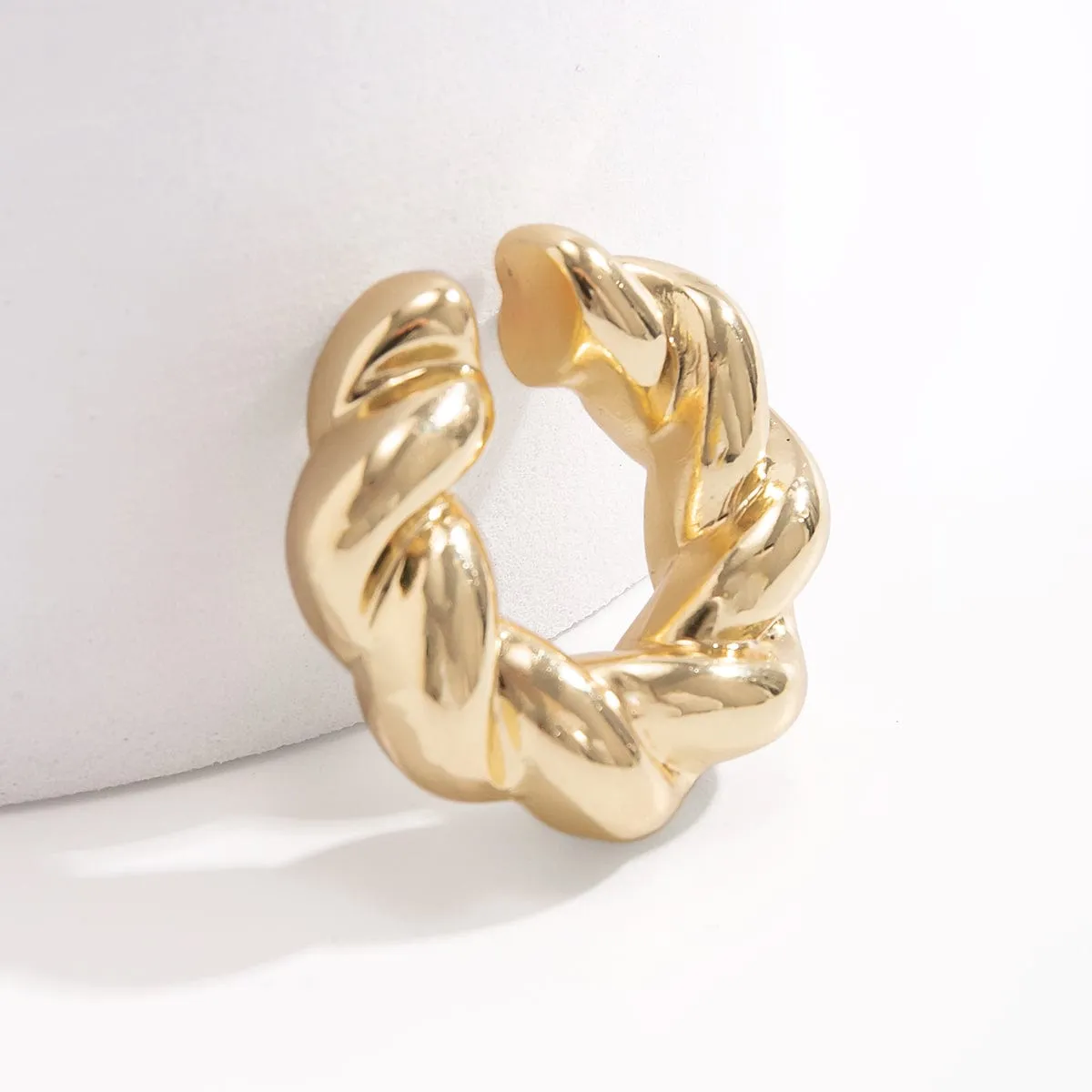Chic Gold Silver Plated Twisted Ear Cuff Earrings