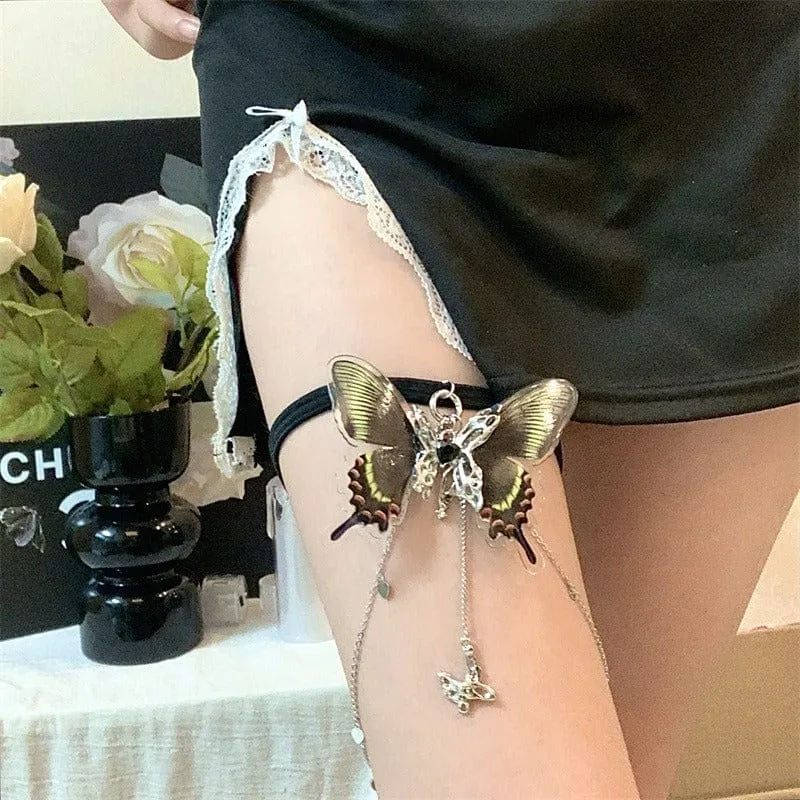 Chic Layered Butterfly Elastic Thigh Leg Chain