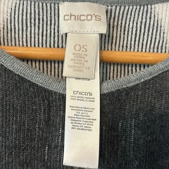 Chico’s Colorblock Zipper Ruana one size