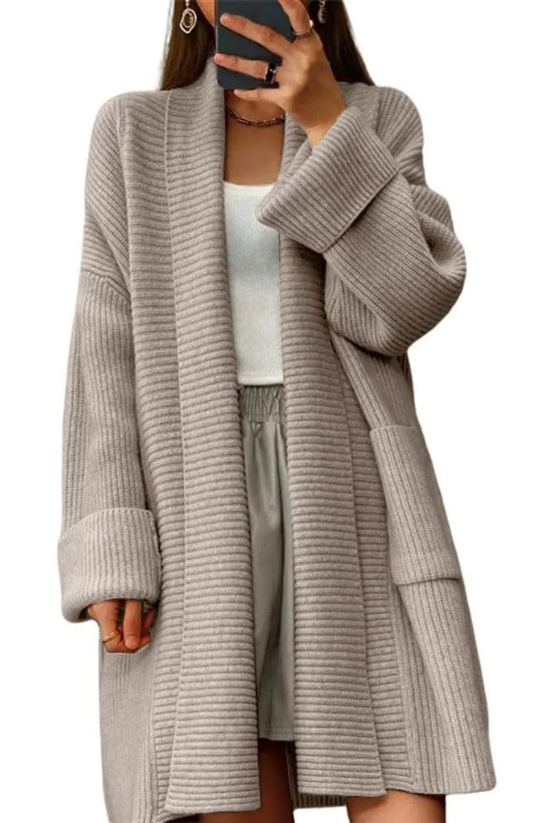 Chouyatou Women's Chunky Open Front Long Cardigan Lightweight Long Sleeve Coatigan Sweater