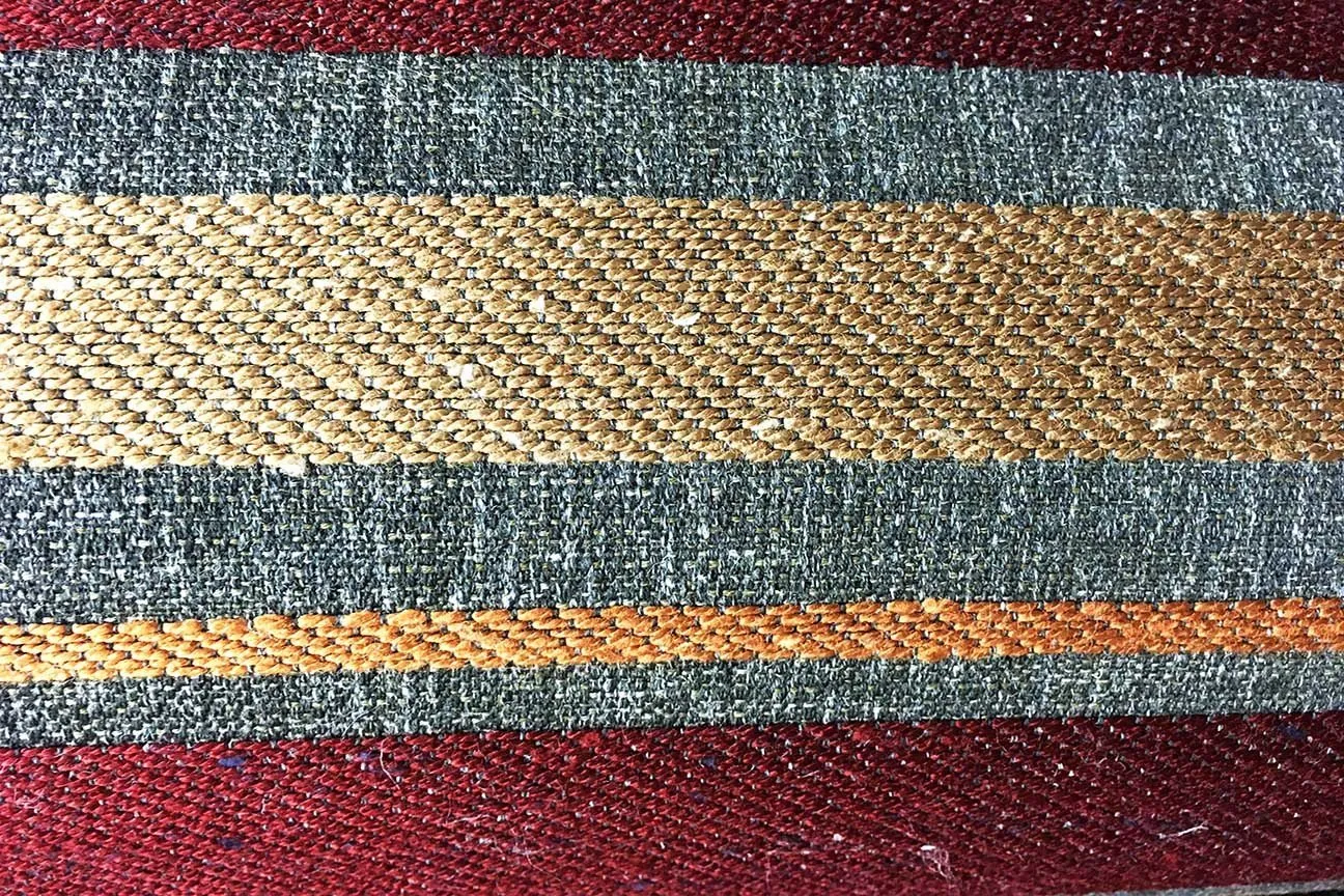 CJ: Tepanec Stripe Gold – Orange and Red Chenille Jacquard --- SOLD OUT