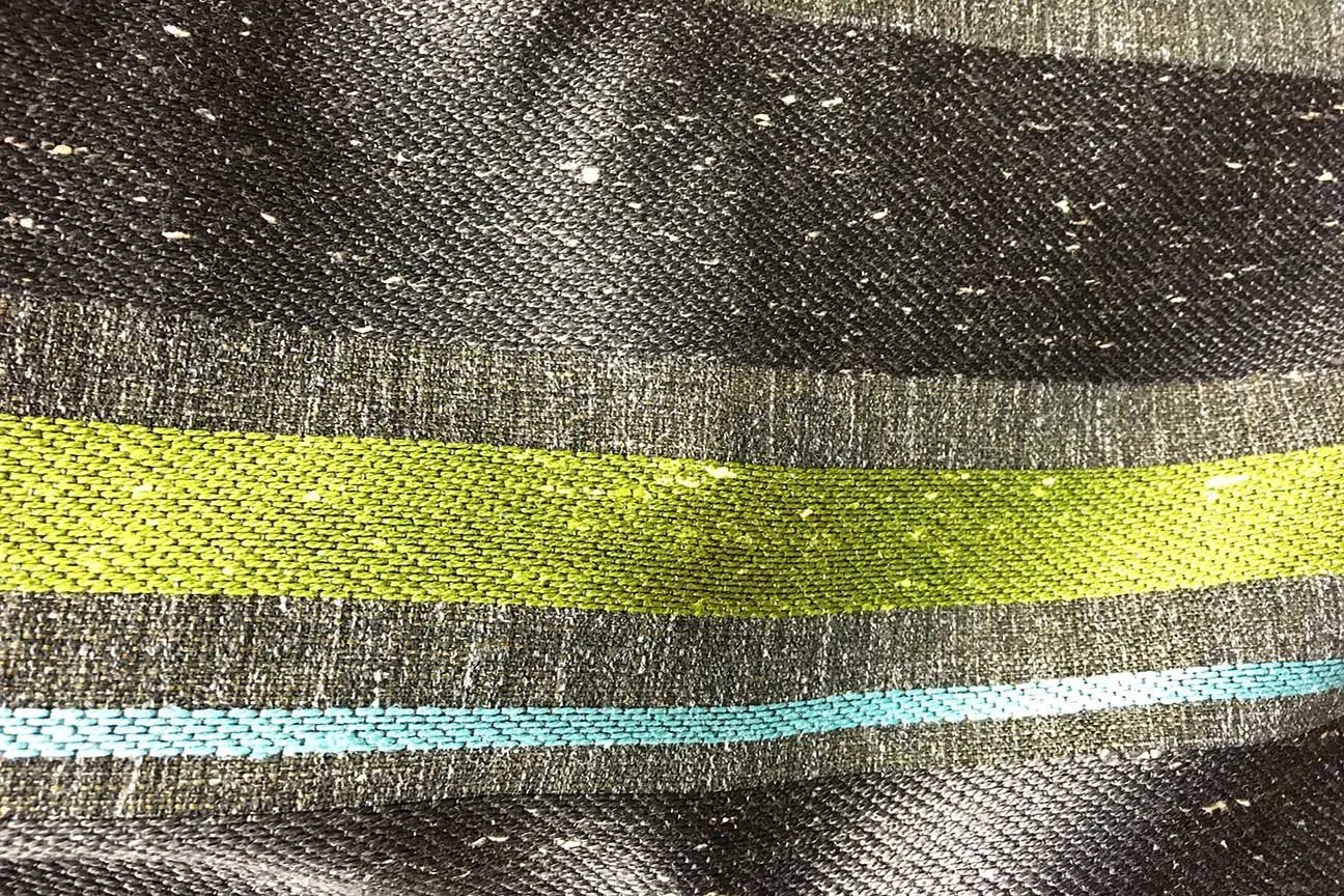 CJ: Tepanec Stripe Teal and Yellow Chenille Jacquard---SOLD OUT