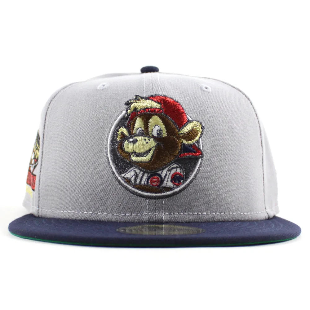 Clark the Cub Mascot Chicago Cubs Wringly field New Era 59Fifty Fitted Hat (Gray Navy Green Under Brim)