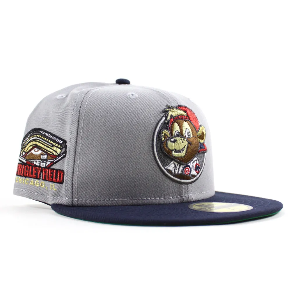 Clark the Cub Mascot Chicago Cubs Wringly field New Era 59Fifty Fitted Hat (Gray Navy Green Under Brim)