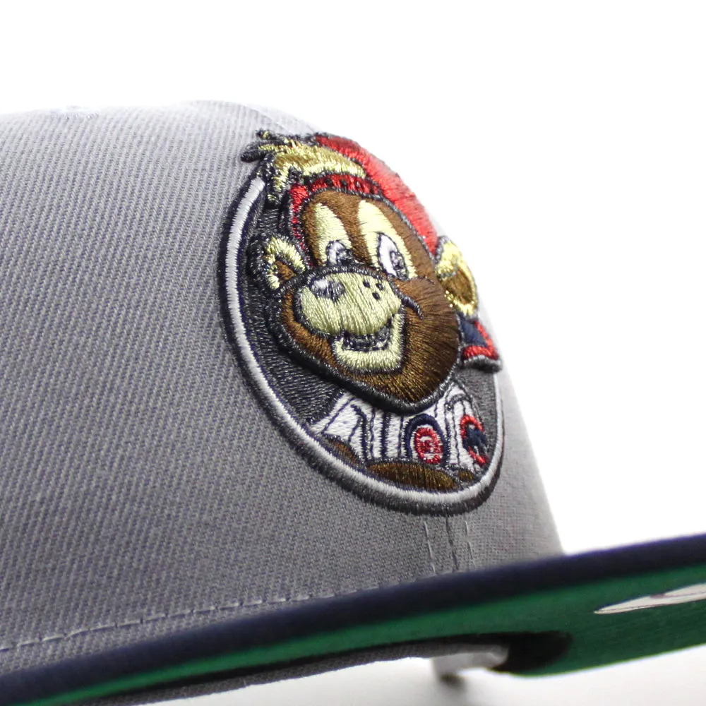 Clark the Cub Mascot Chicago Cubs Wringly field New Era 59Fifty Fitted Hat (Gray Navy Green Under Brim)