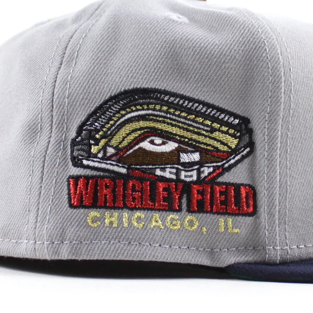 Clark the Cub Mascot Chicago Cubs Wringly field New Era 59Fifty Fitted Hat (Gray Navy Green Under Brim)