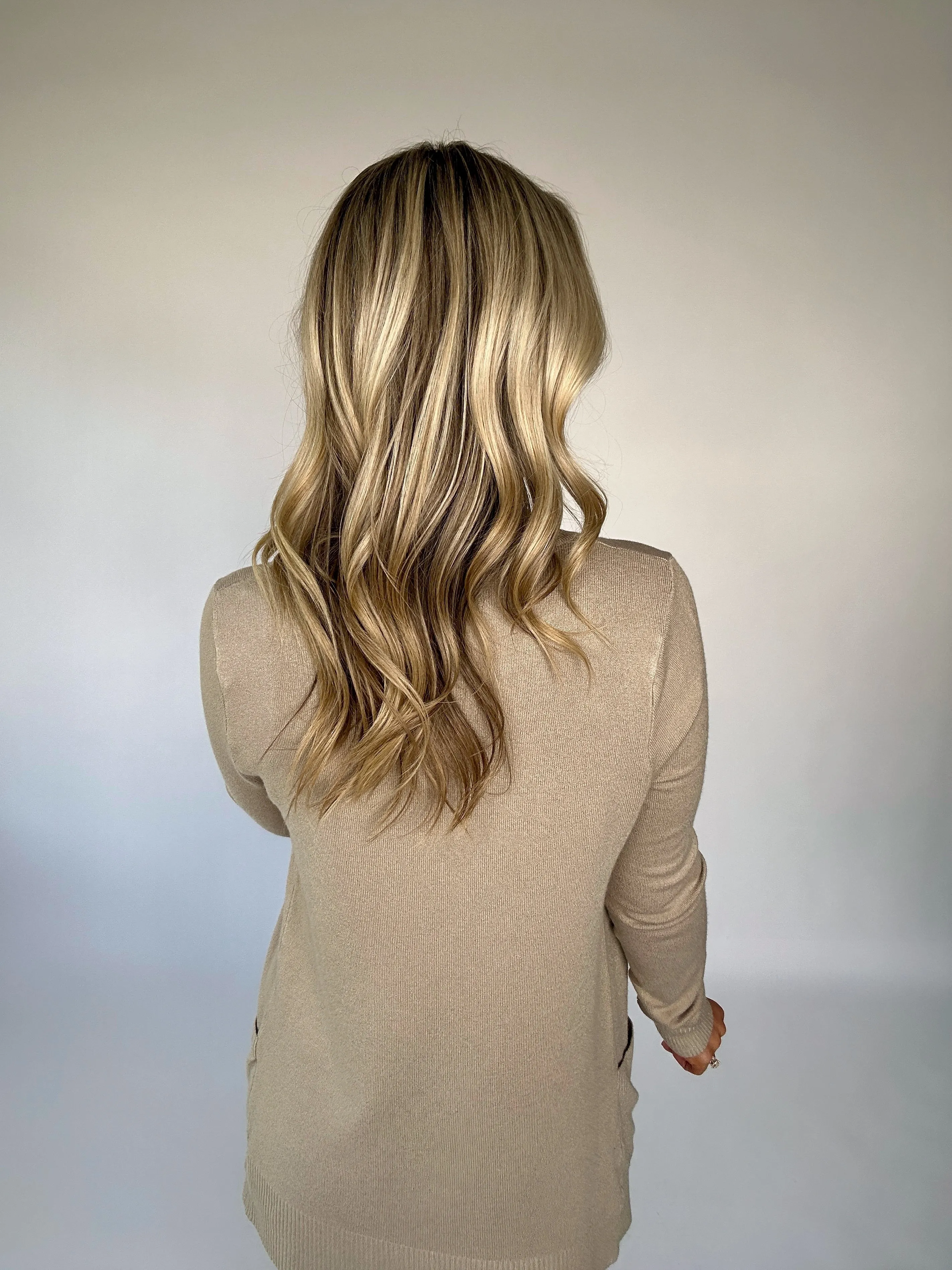 Clean Aesthetic Knit Cardigan - Taupe
