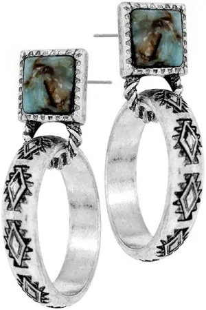 CONCHO AZTEC HOOP EARRING