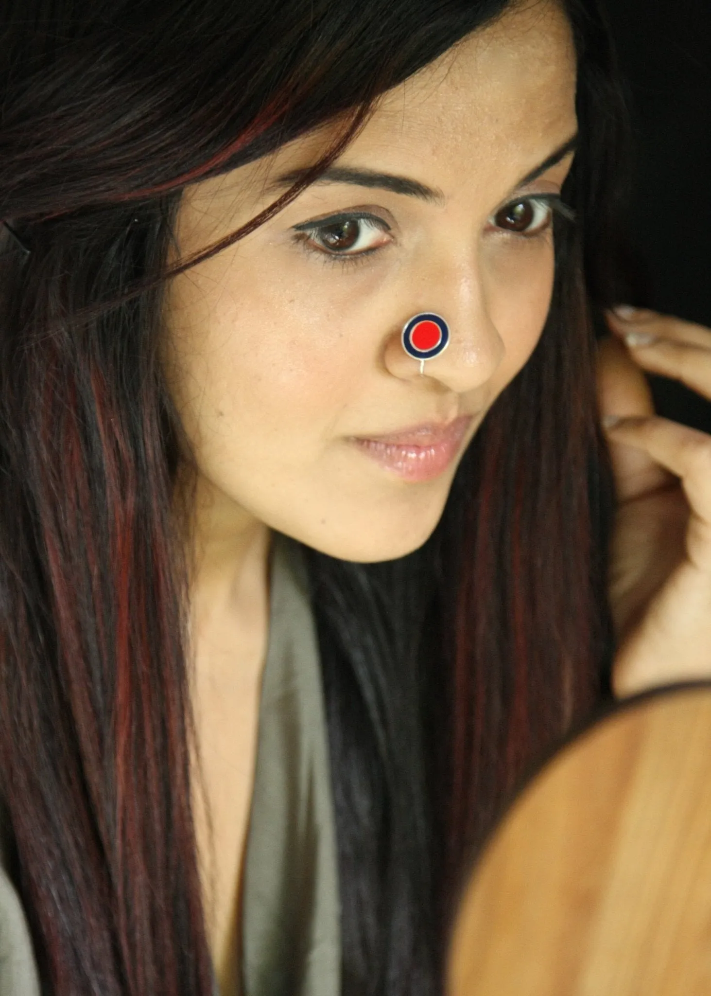 Conversation-starter, statement, enamel nose pin