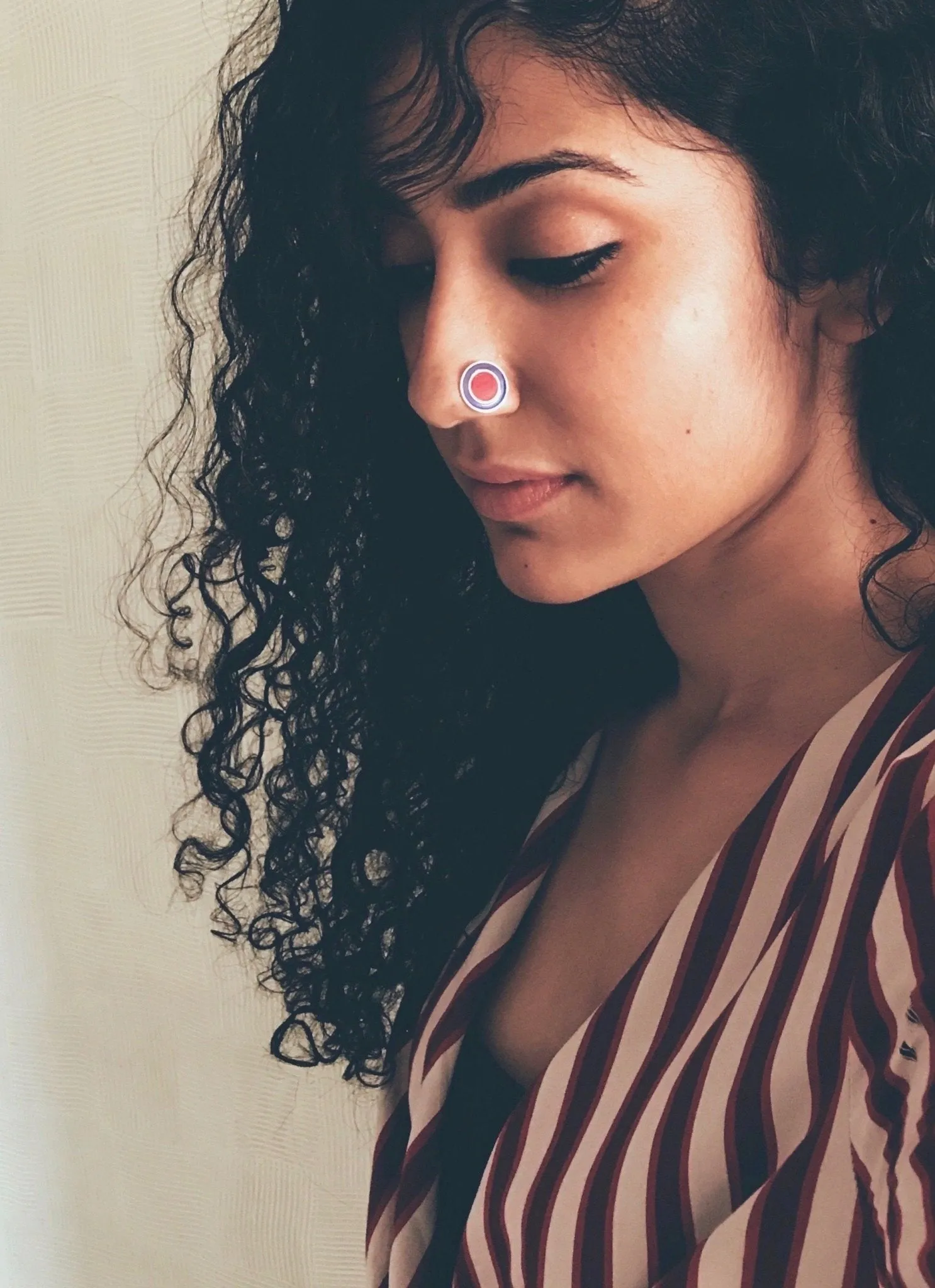 Conversation-starter, statement, enamel nose pin