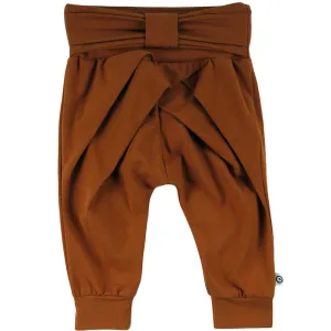 Cozy Me Bow Pants Baby Ochre