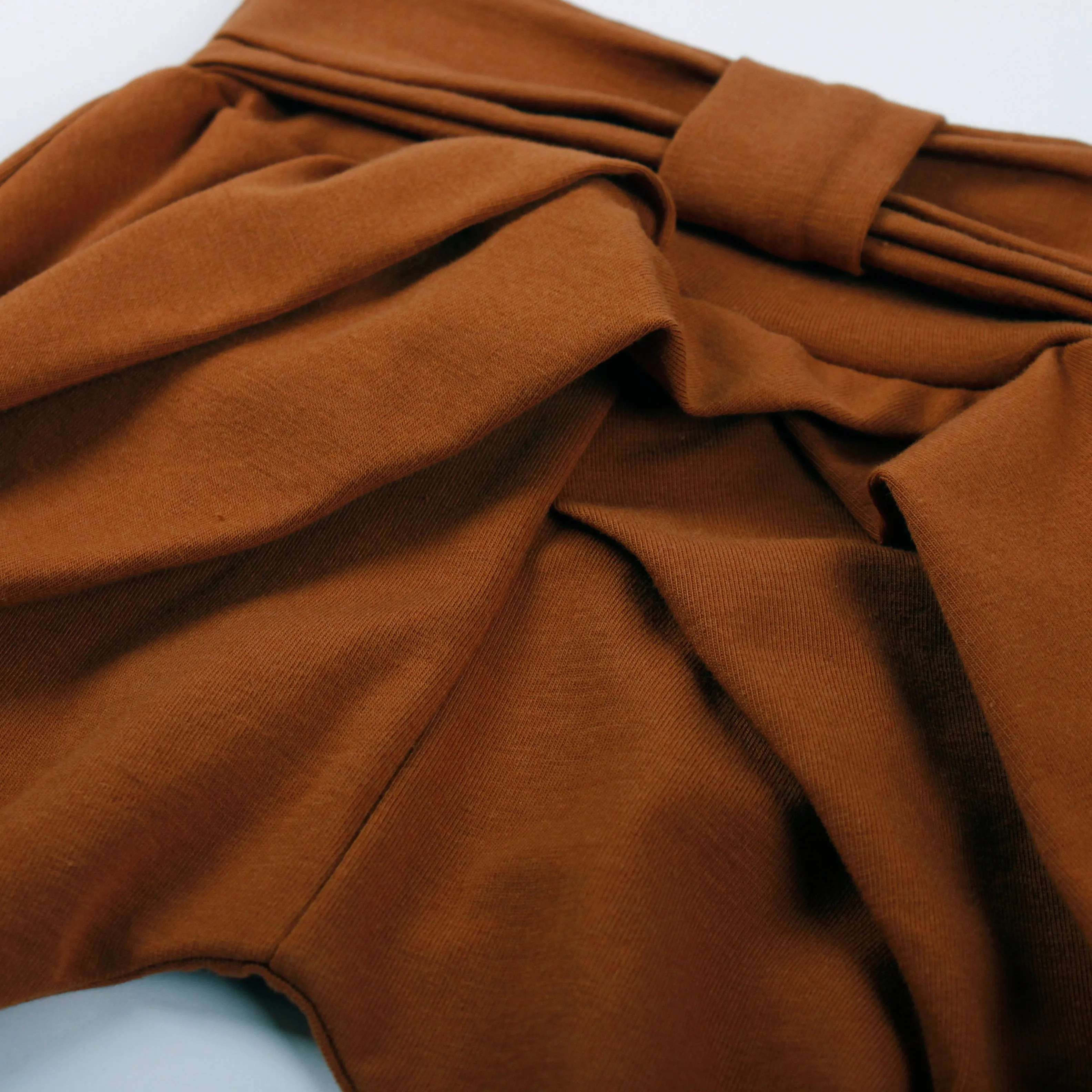 Cozy Me Bow Pants Baby Ochre