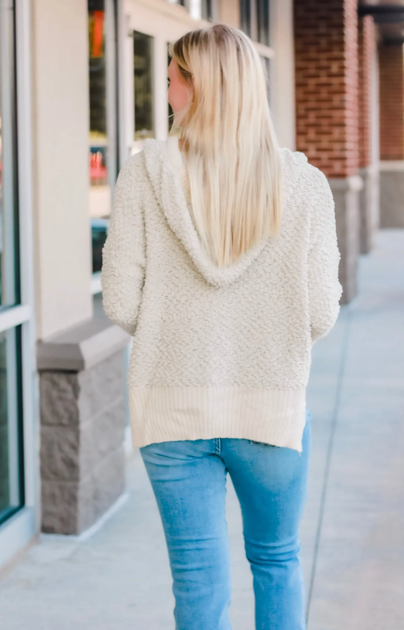 Cozy Up Popcorn Sweater in Cream