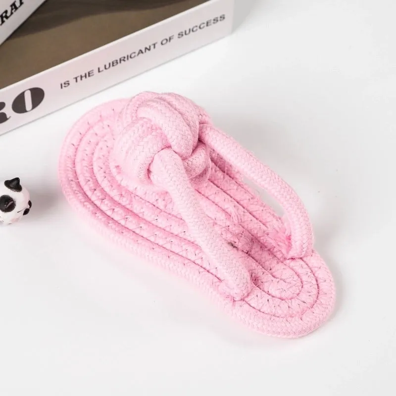 Cute Geometric Molar Long Lasting Tooth Cleaning Woven Ball Dogs Pet Cotton Rope Toy