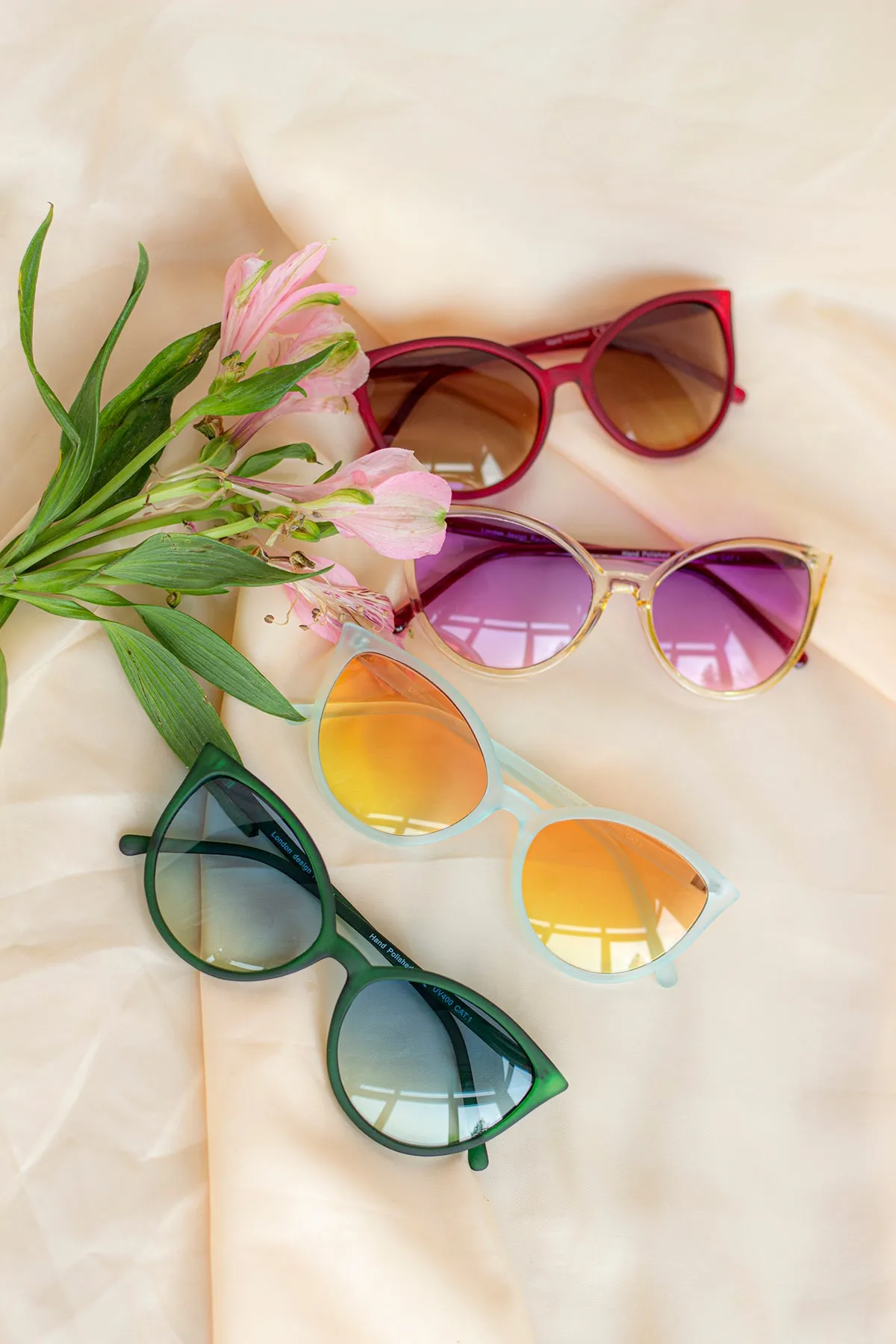 Delicate Large Cat Eye Sunglasses