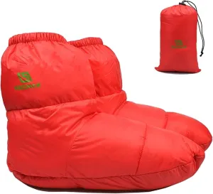 Down Booties Warm Socks Ultralight Sleeping Sock for Camping, Backpacking - Camp Sleeping Bag Tent Down Foot Warmer for Men & Women
