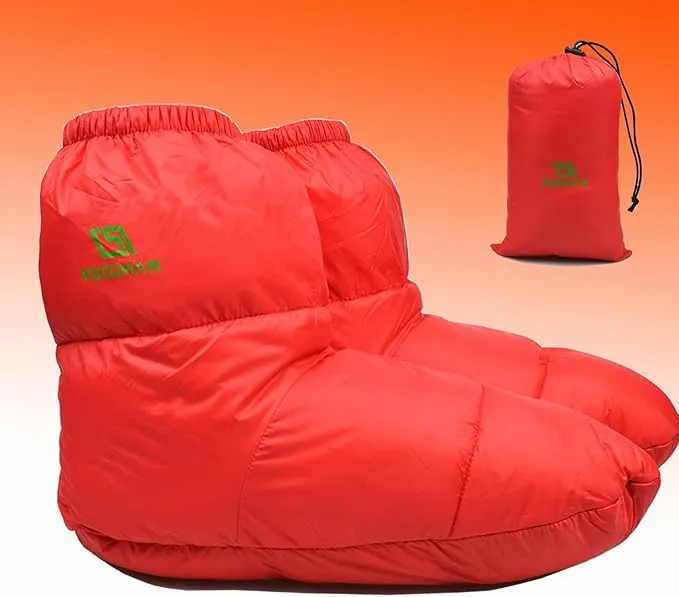 Down Booties Warm Socks Ultralight Sleeping Sock for Camping, Backpacking - Camp Sleeping Bag Tent Down Foot Warmer for Men & Women