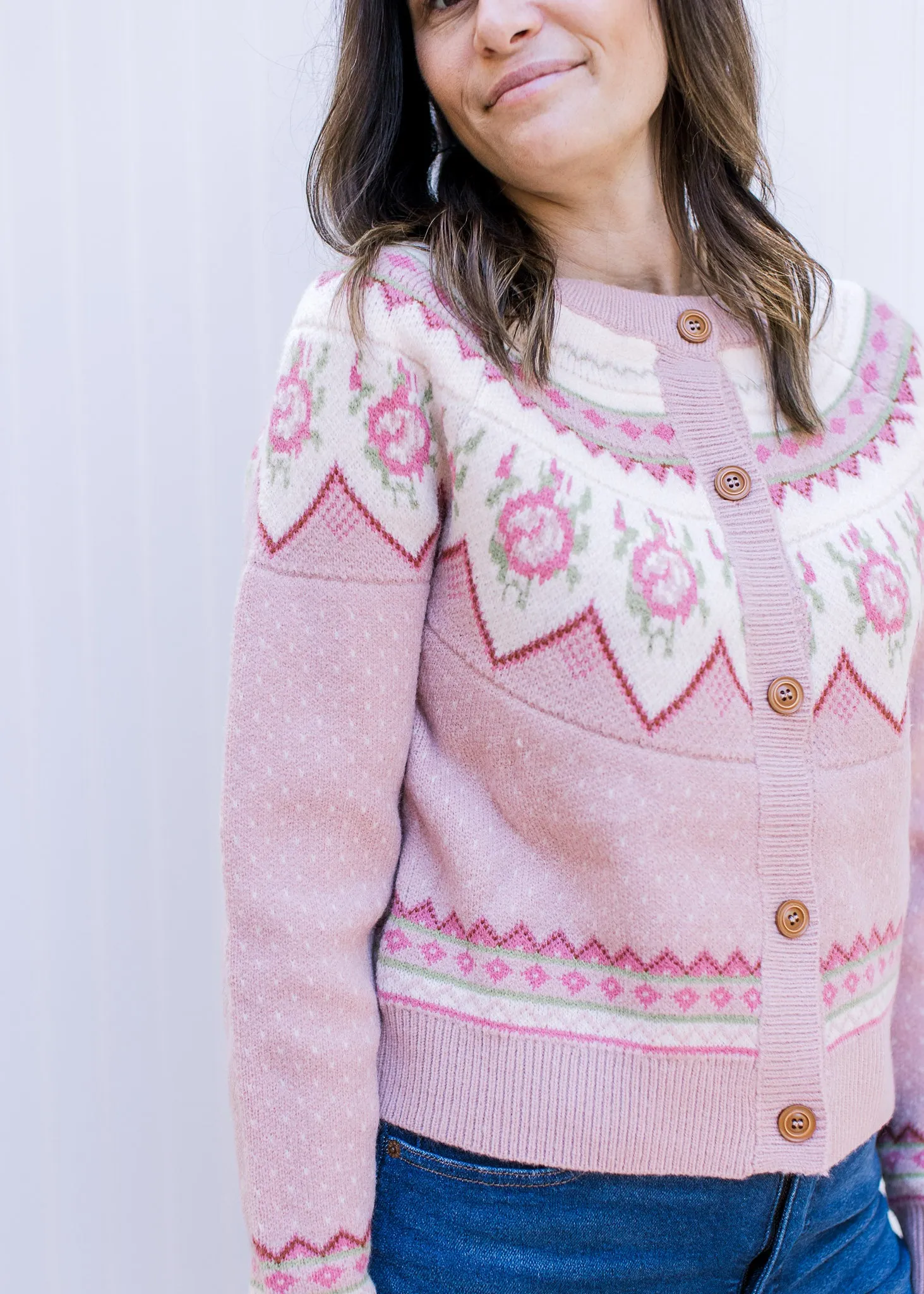 Dusty Pink Fair Isle Sweater B