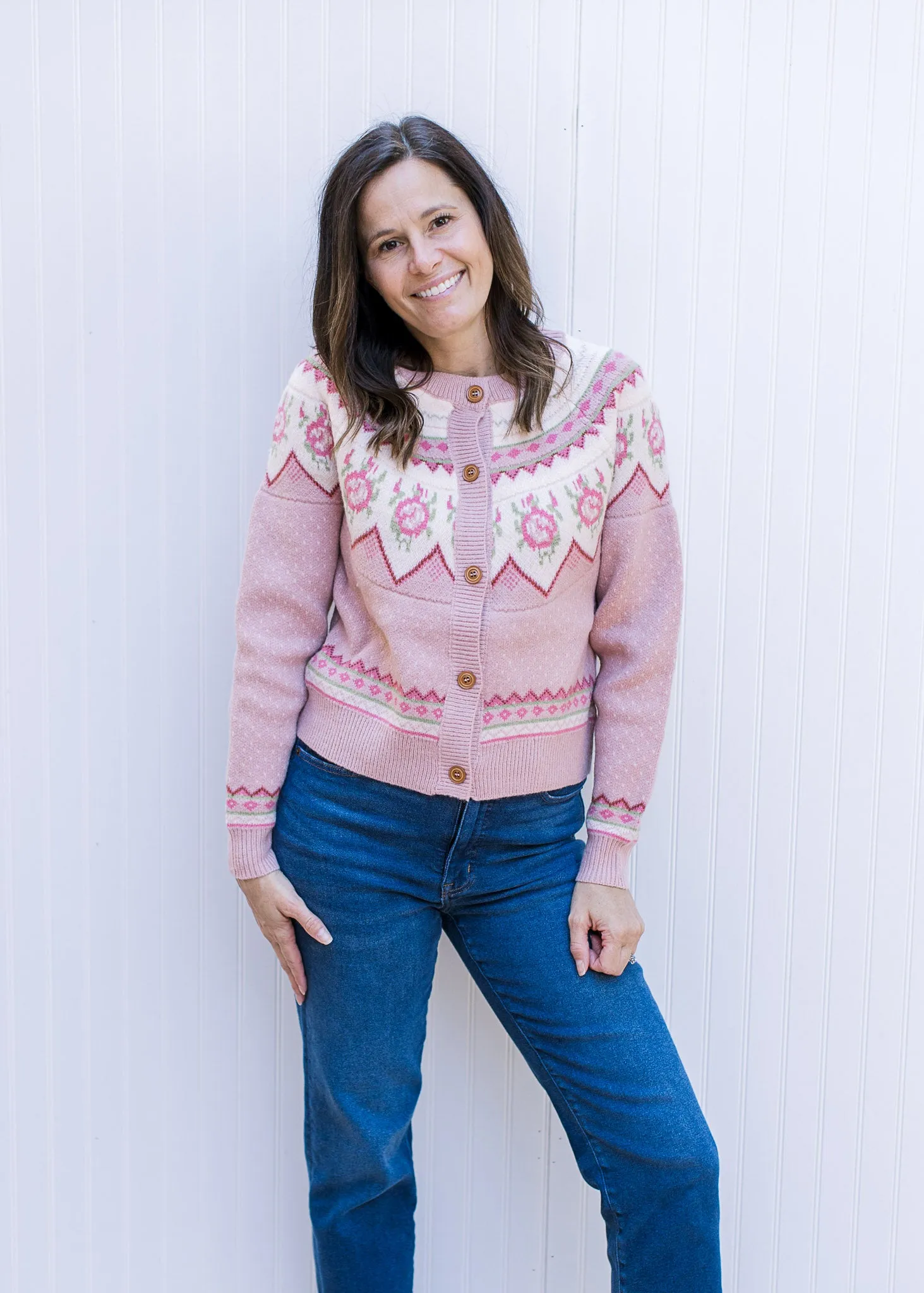 Dusty Pink Fair Isle Sweater B