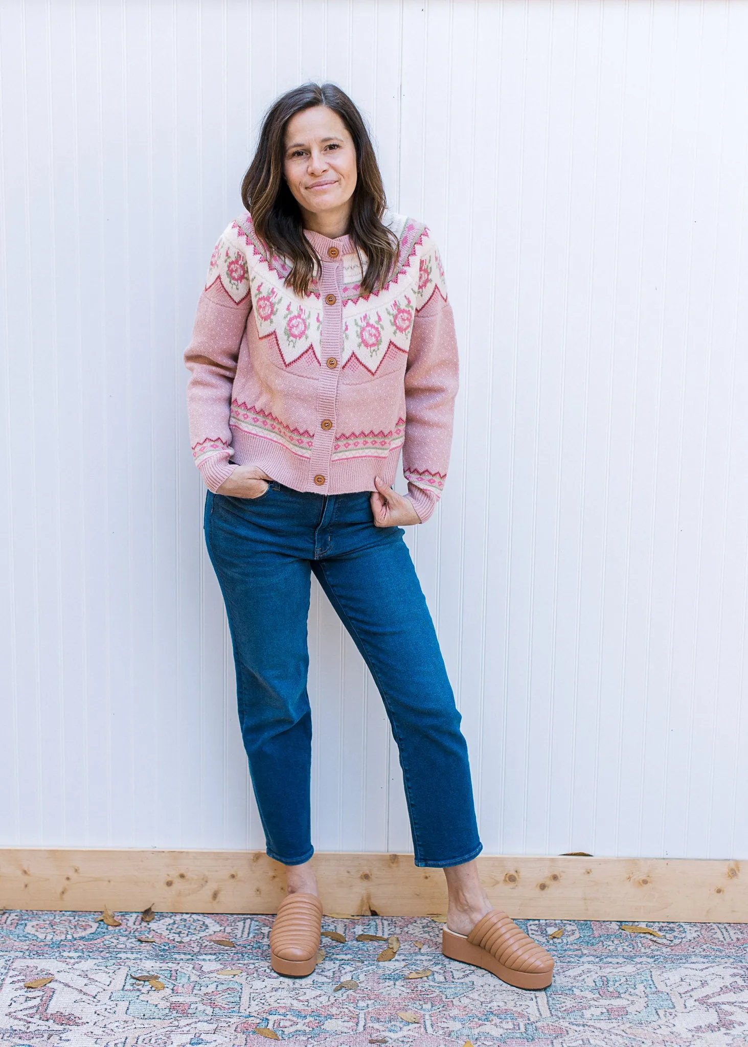 Dusty Pink Fair Isle Sweater B
