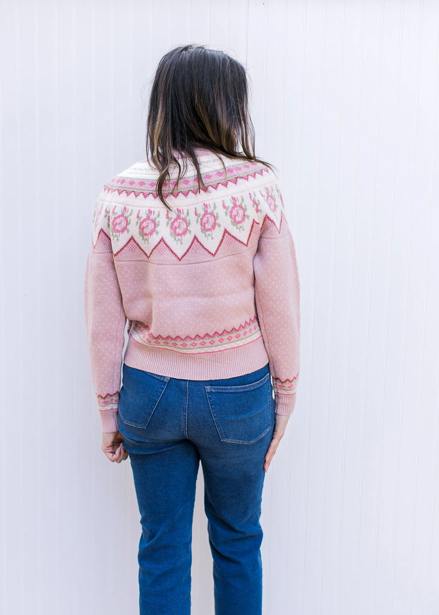 Dusty Pink Fair Isle Sweater B