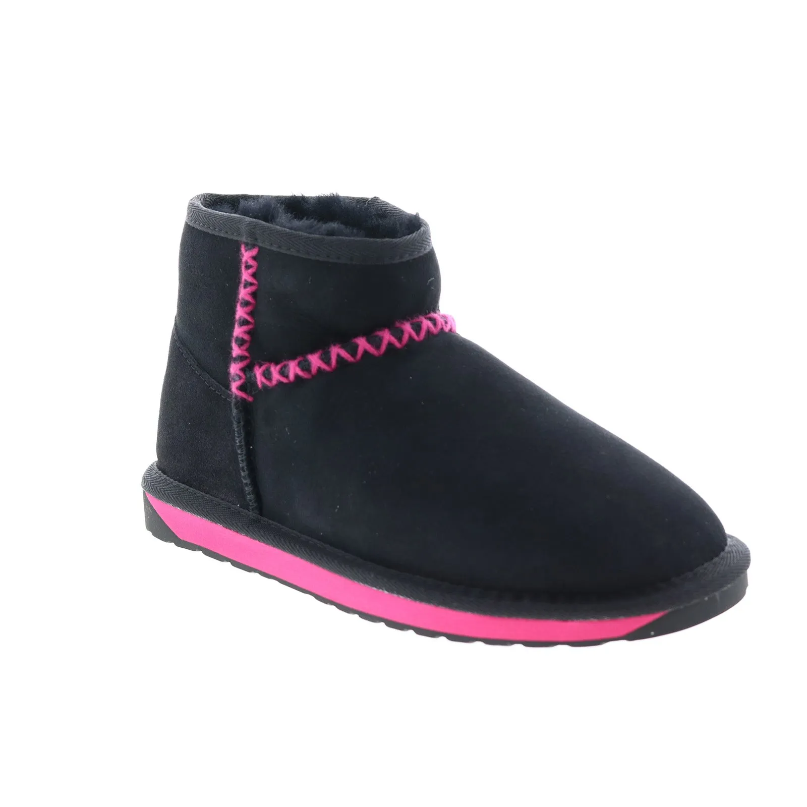 EMU Australia Barbie X Stinger Micro Stitch W12899 Womens Black Ankle Boots