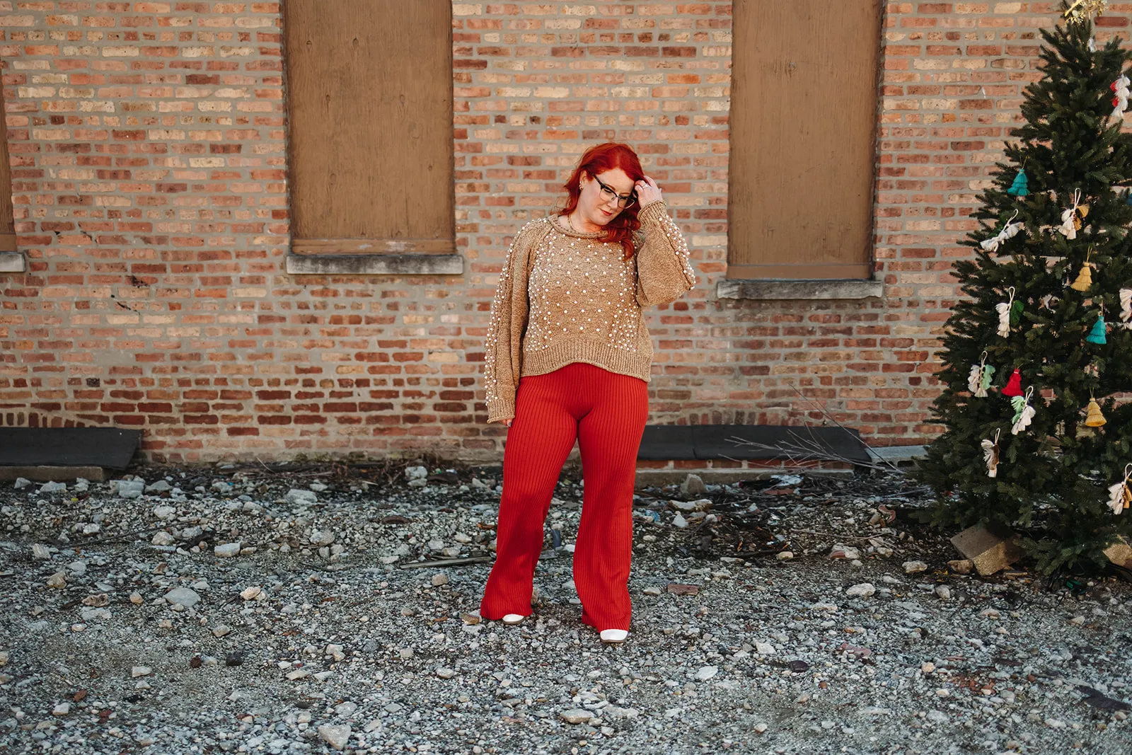 farrah chenille pullover in pearls