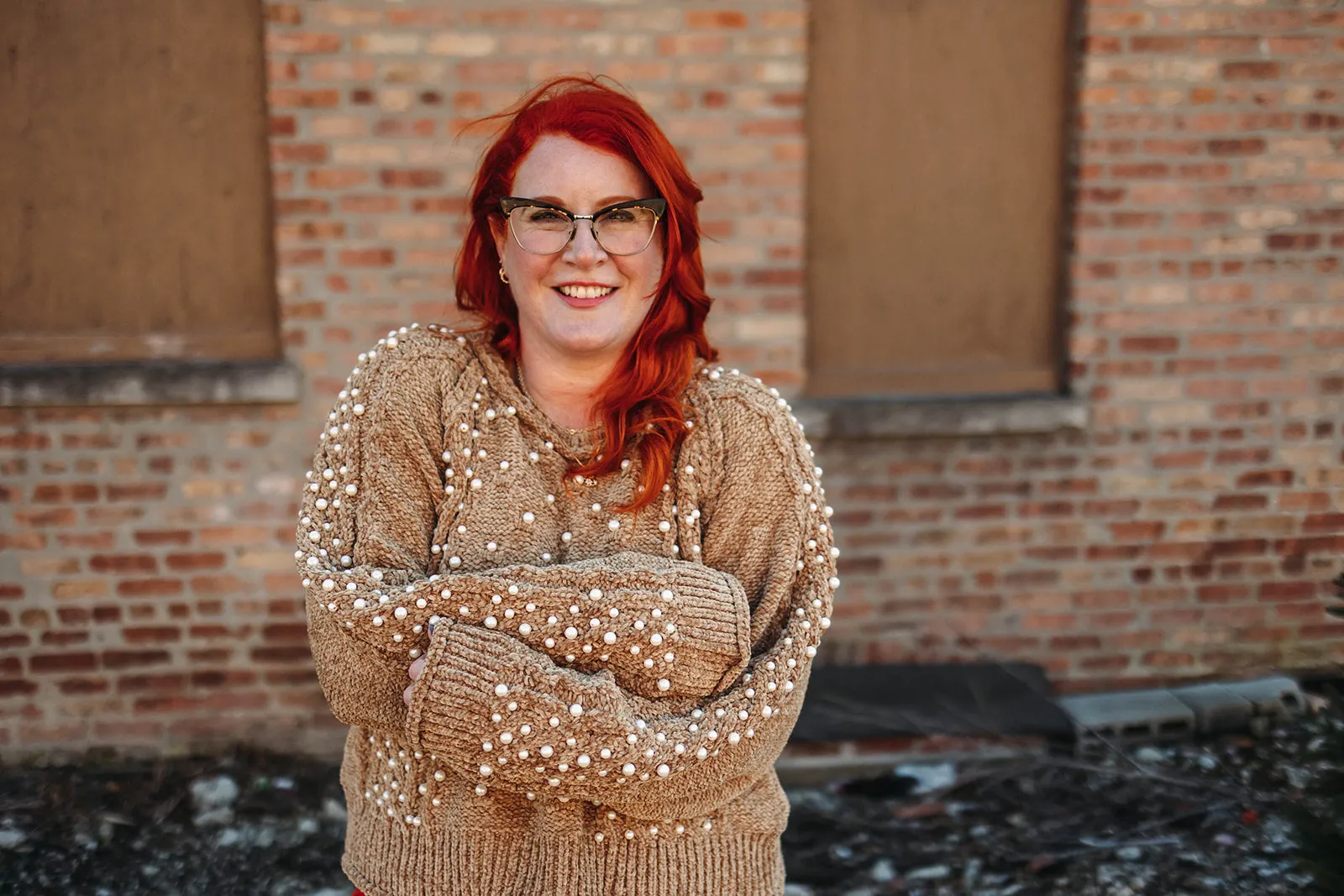 farrah chenille pullover in pearls