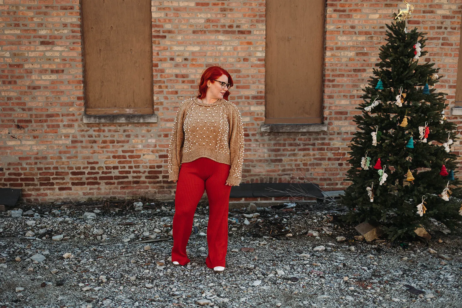 farrah chenille pullover in pearls