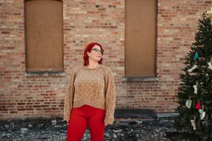 farrah chenille pullover in pearls