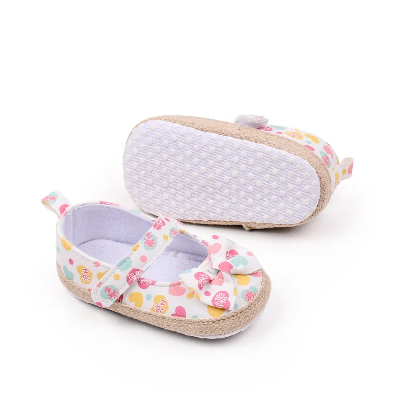 Floral Printed Velcro Closure Booties