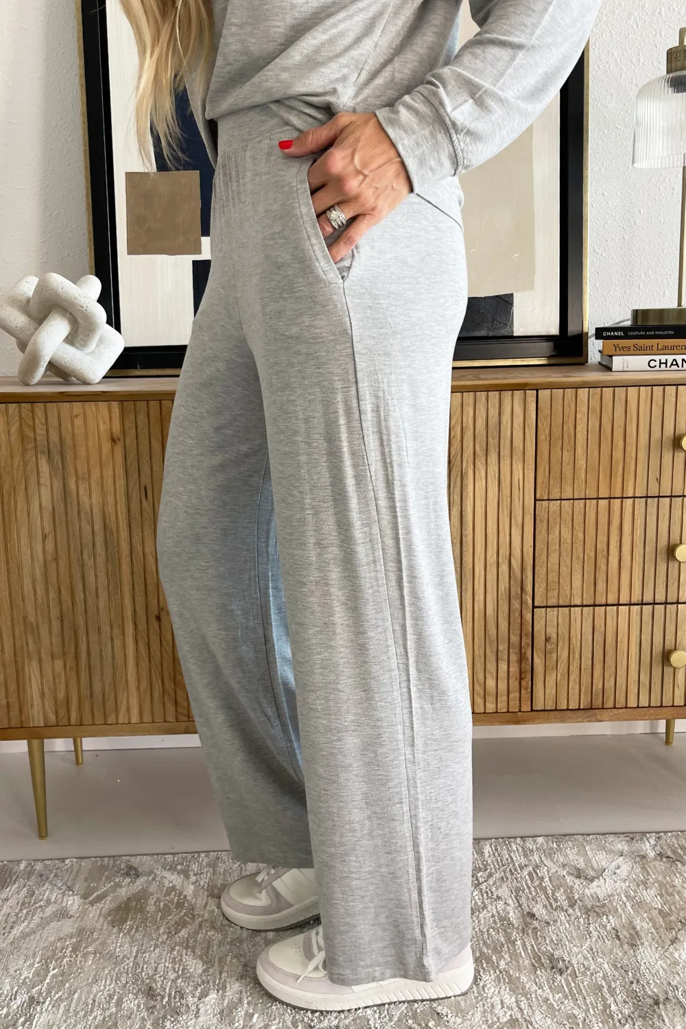 French Terry Wide Leg Pants