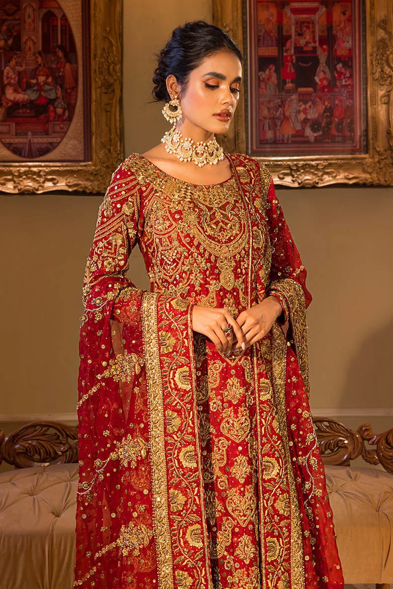 Gold Red Long Kameez Lehenga Pakistani Bridal Dresses