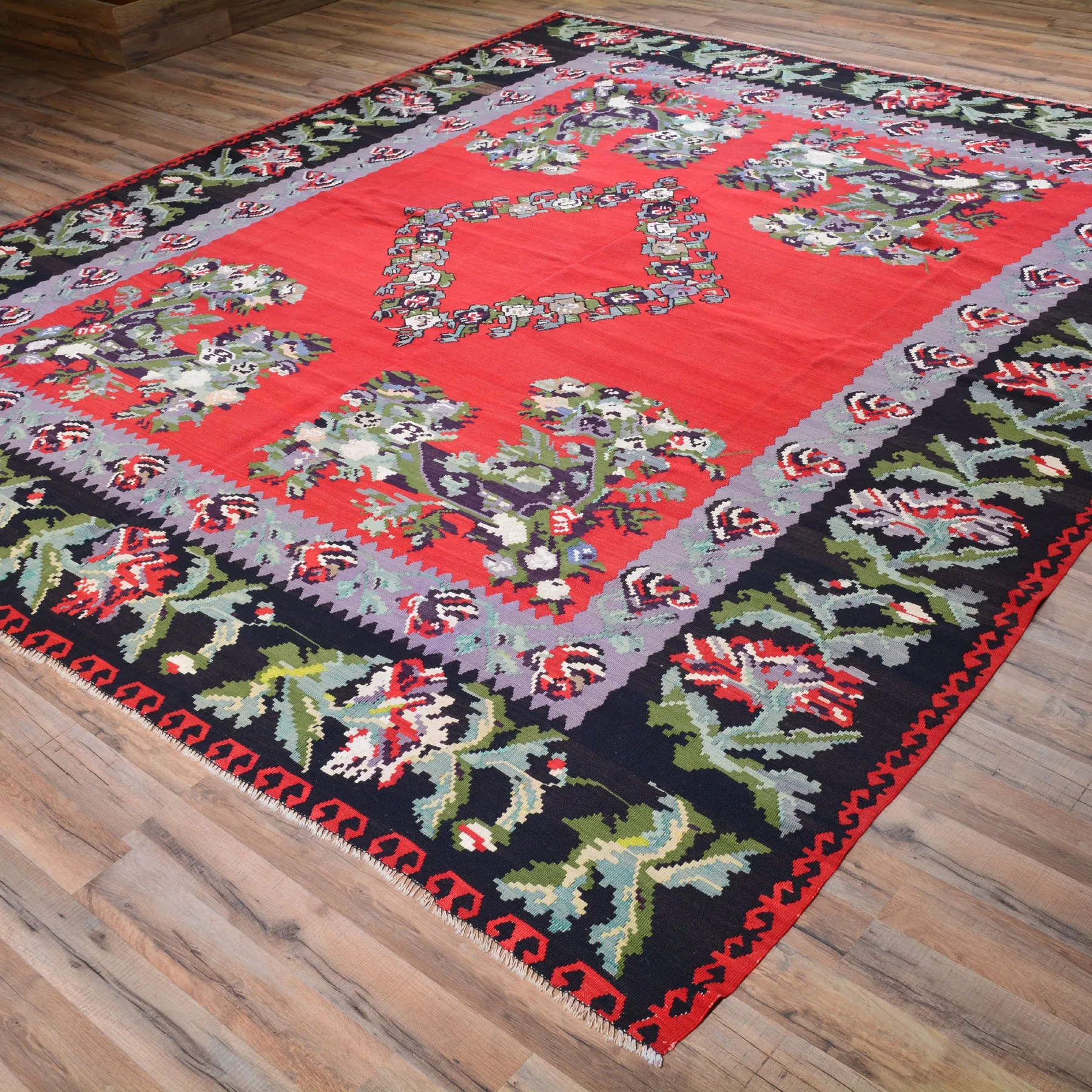 Hand-Woven Turkish Bessarabian Kilim Wool Rug (Size 9.0 X 10.0) Cwral-3498
