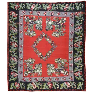 Hand-Woven Turkish Bessarabian Kilim Wool Rug (Size 9.0 X 10.0) Cwral-3498