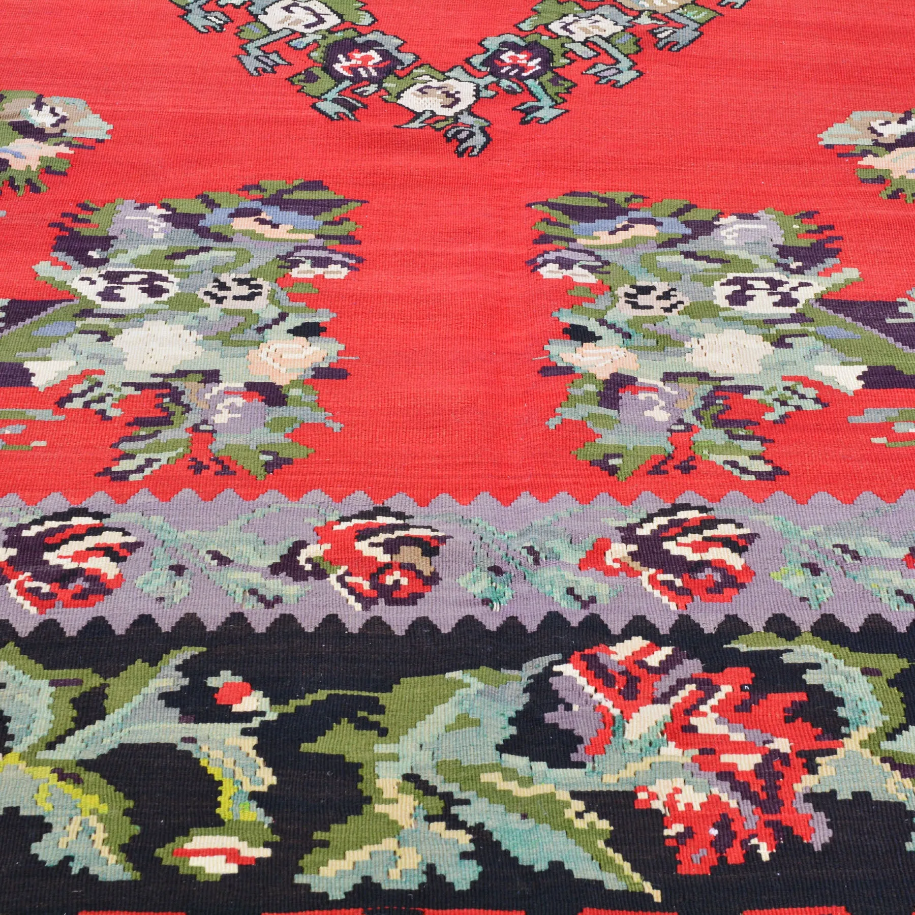 Hand-Woven Turkish Bessarabian Kilim Wool Rug (Size 9.0 X 10.0) Cwral-3498