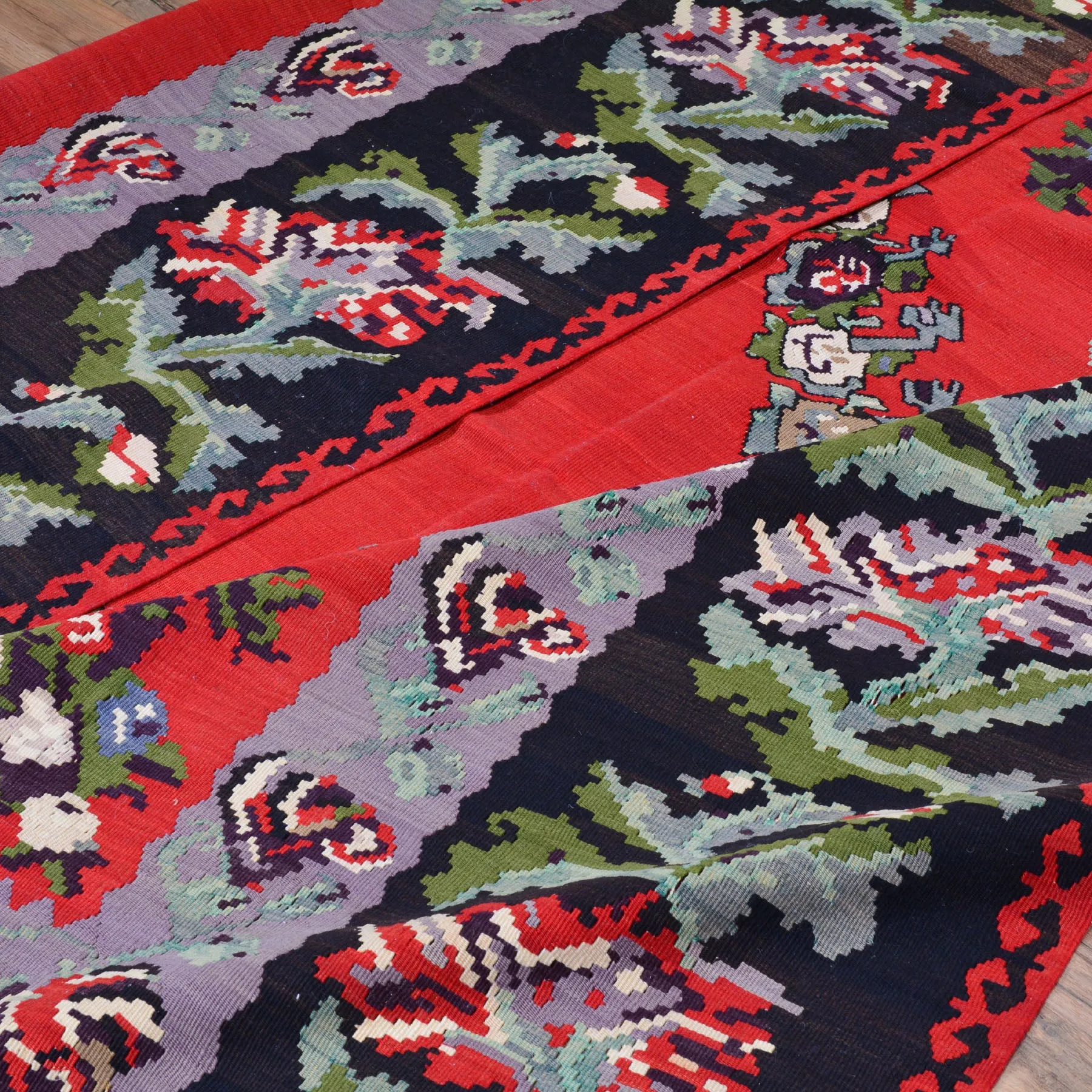 Hand-Woven Turkish Bessarabian Kilim Wool Rug (Size 9.0 X 10.0) Cwral-3498
