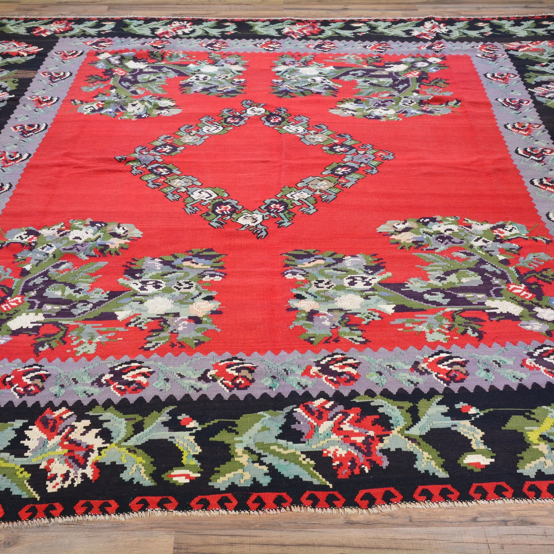 Hand-Woven Turkish Bessarabian Kilim Wool Rug (Size 9.0 X 10.0) Cwral-3498