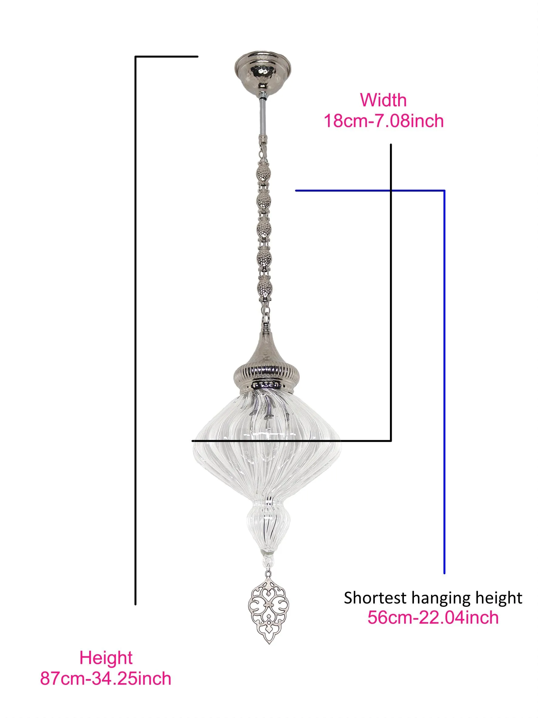 Handmade Pyrex Blown Glass Ceiling Lamp