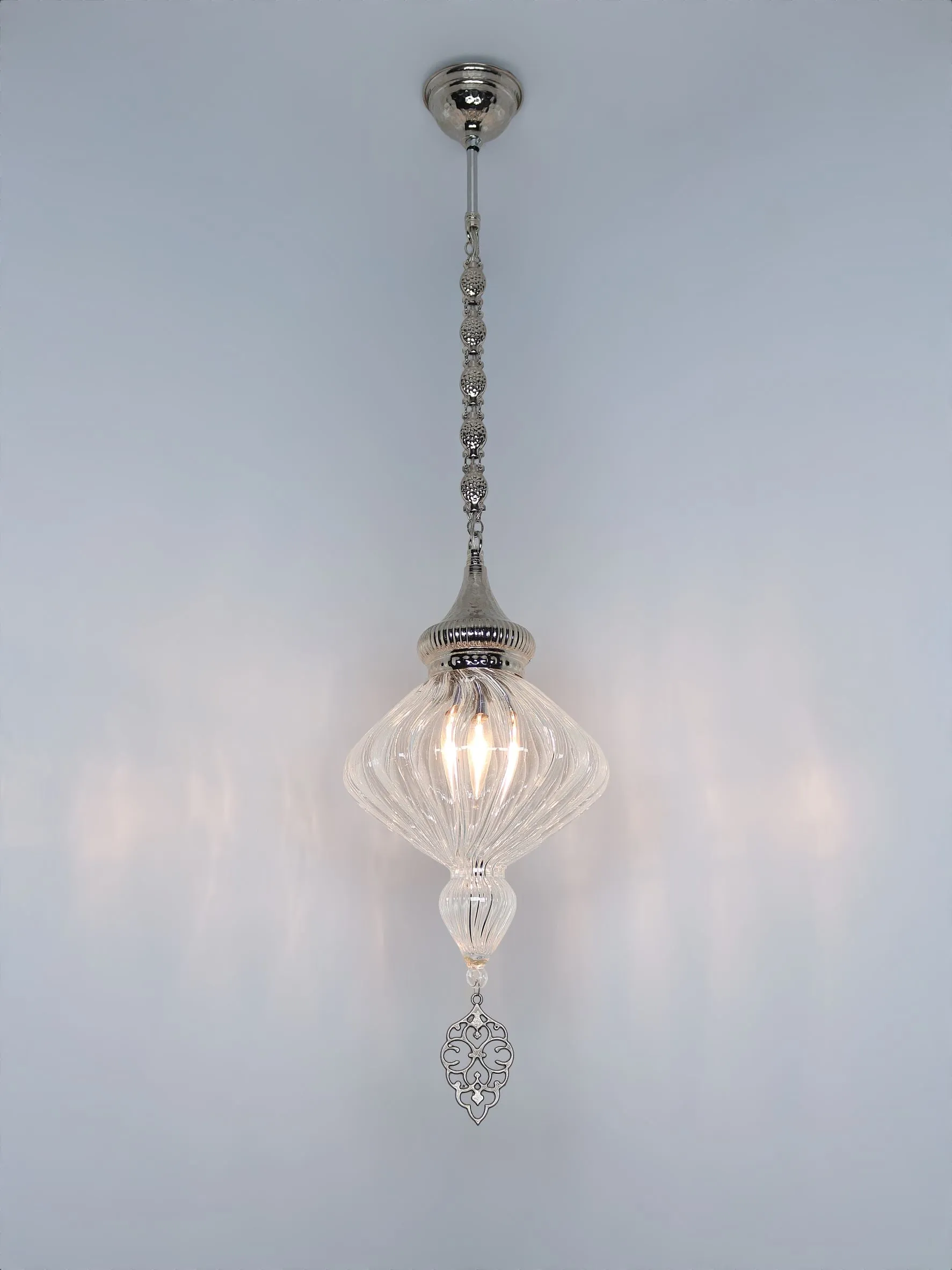 Handmade Pyrex Blown Glass Ceiling Lamp