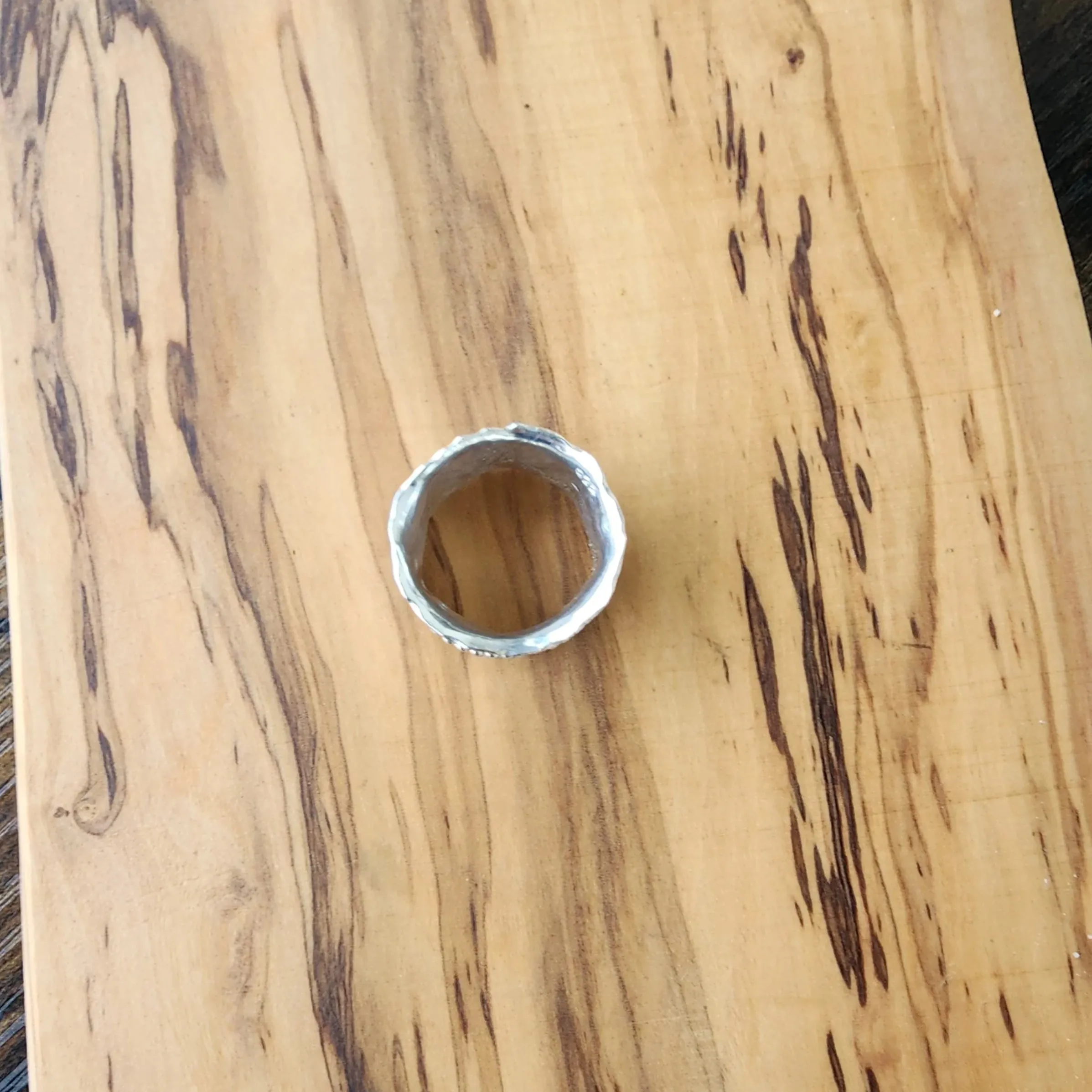 Hope Spinner Ring | Handcrafted .925 Sterling Silver Hammered Bypass Ring with Hearts & Arrow