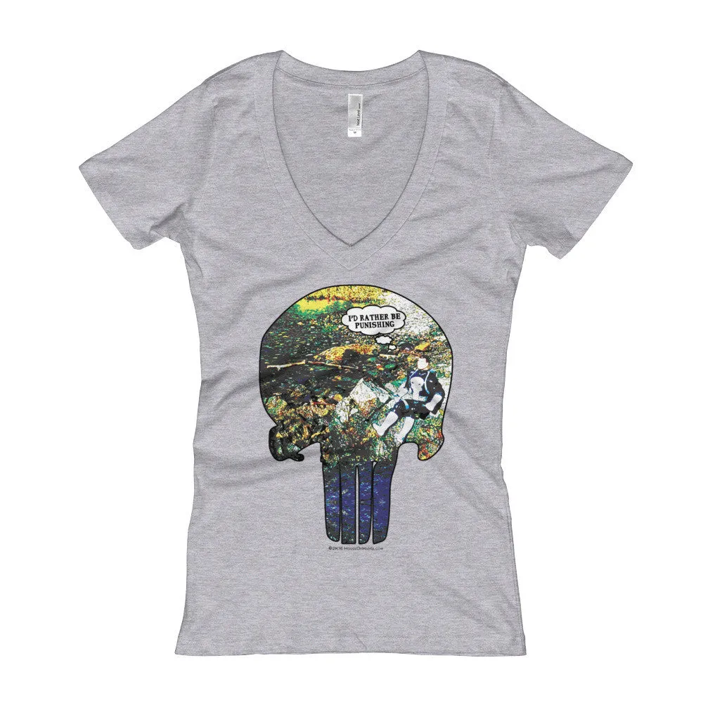 I'd Rather Be Punishing Fitted V-Neck T-Shirt