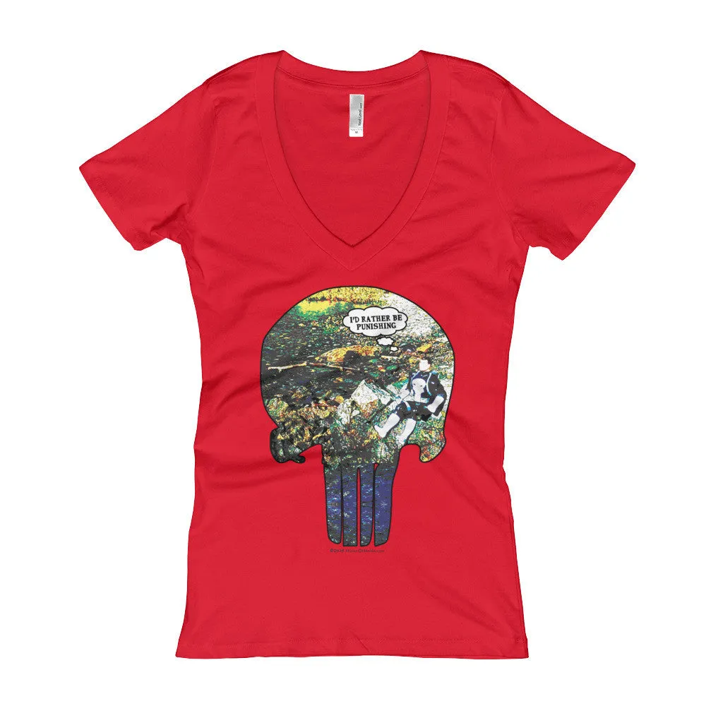 I'd Rather Be Punishing Fitted V-Neck T-Shirt