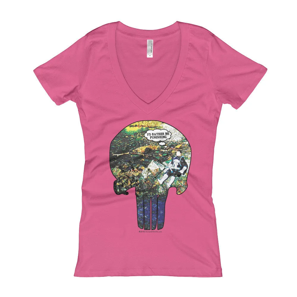 I'd Rather Be Punishing Fitted V-Neck T-Shirt