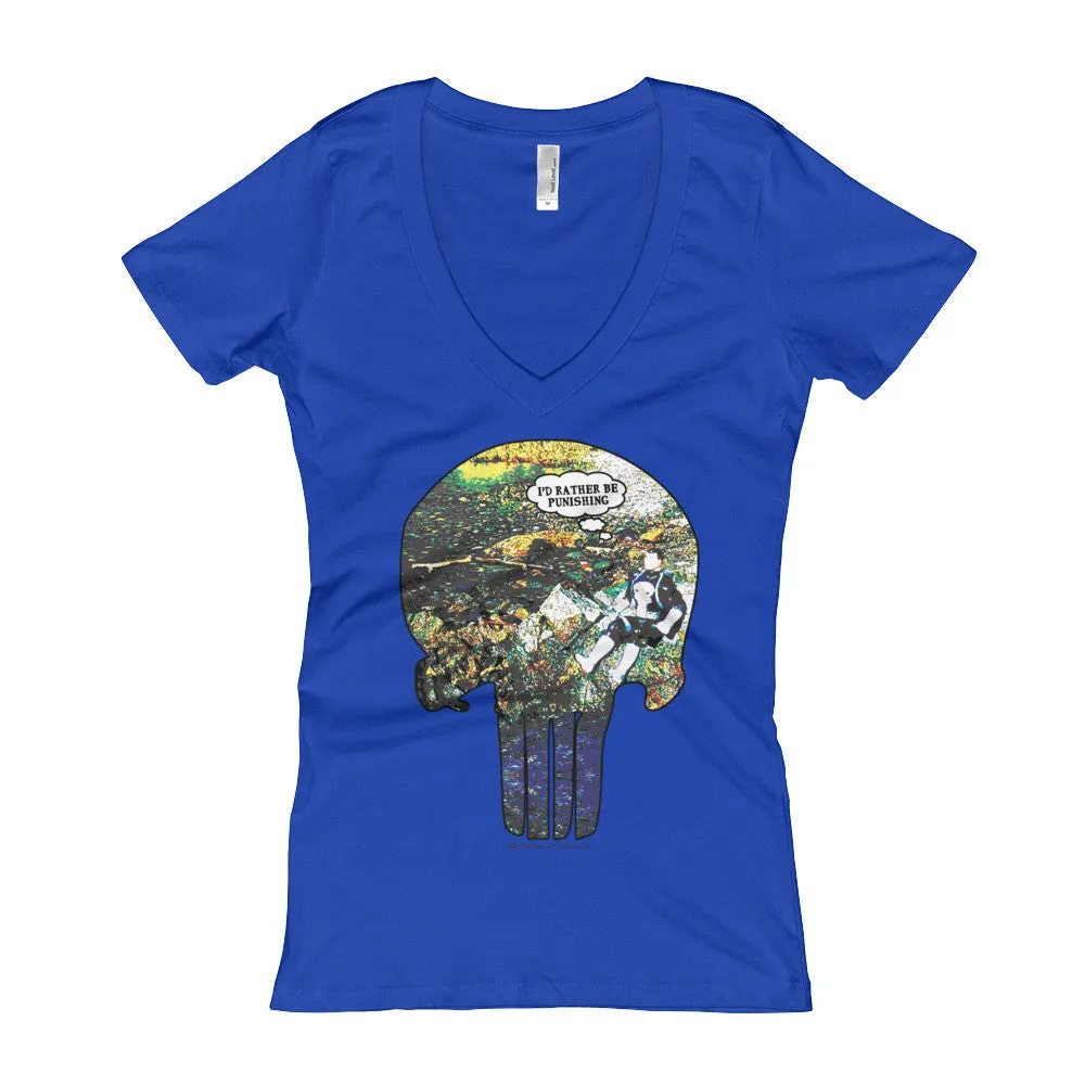 I'd Rather Be Punishing Fitted V-Neck T-Shirt
