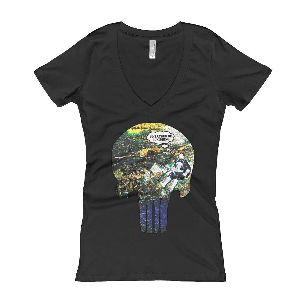 I'd Rather Be Punishing Fitted V-Neck T-Shirt