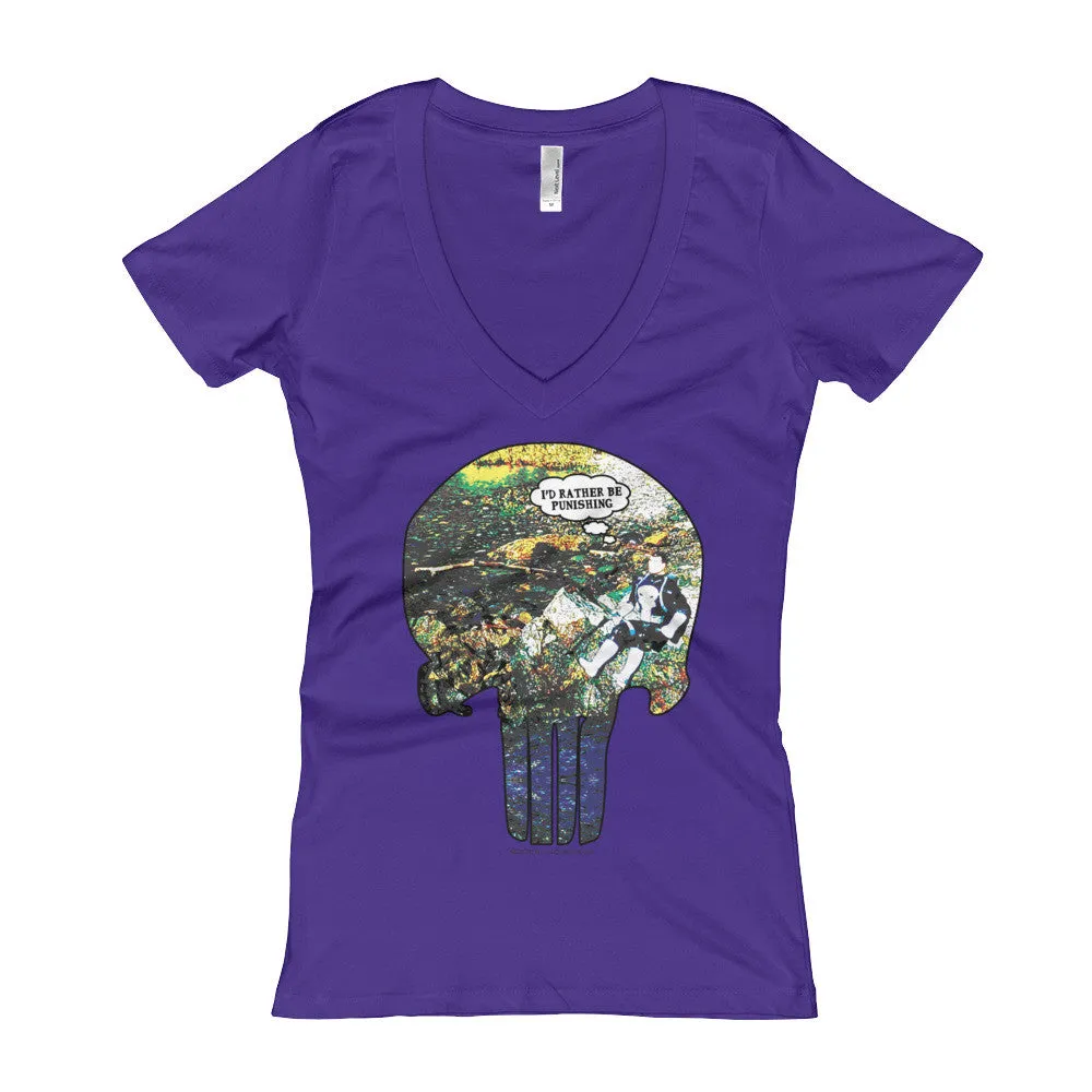 I'd Rather Be Punishing Fitted V-Neck T-Shirt