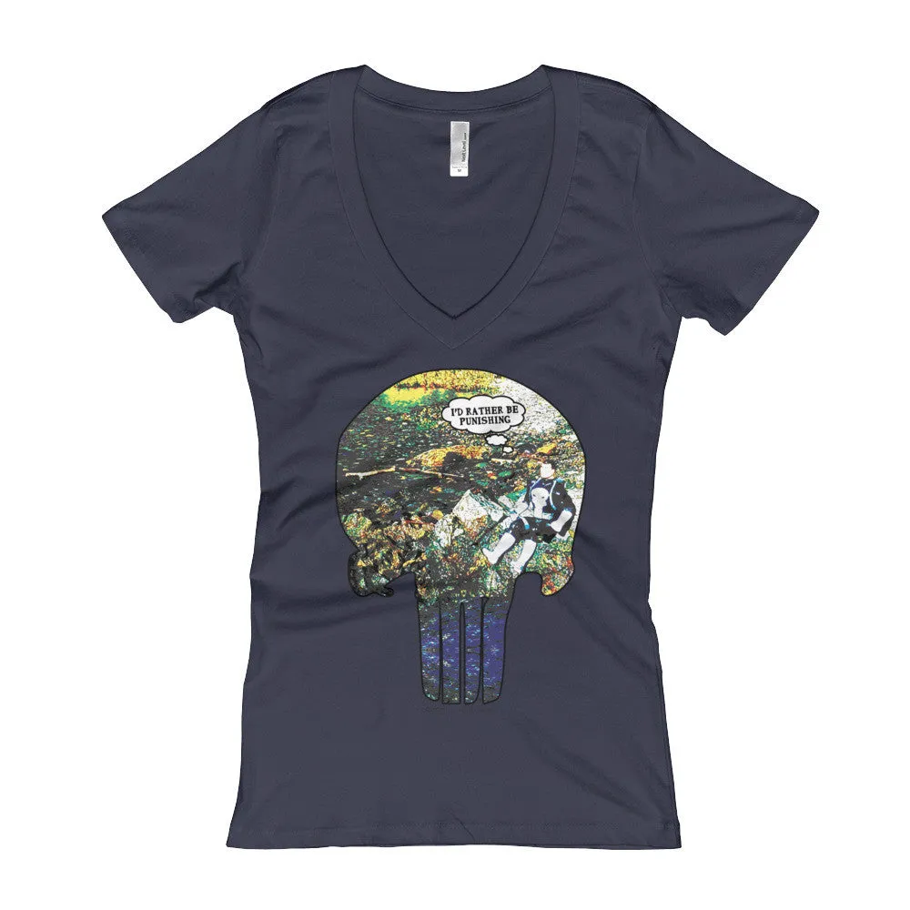 I'd Rather Be Punishing Fitted V-Neck T-Shirt